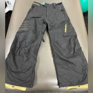 Good Used Condition Burton Youth Size Medium Black and Gold Snowboard Pants